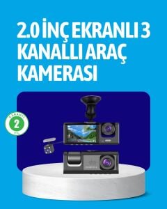3 Kameralı Araç Içi Kayıt Cihazı  Suya ve Toza Dayanıklı Tasarım