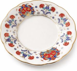 12’li Yaldızlı Osmanlı Motif Porselen Çay Tabağı – Desenli Çay Tabak