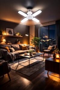 4 Kollu Katlanabilir LED Tavan Ampulü E27 Duy Uyumlu Yüksek Parlaklık Enerji Tasarruflu Modern Tavan Aydınlatma Armatürü Ev Ofis Yatak Odası Salon Için4 Kollu Katlanabilir LED Tavan Ampulü E27 Duy Uyu