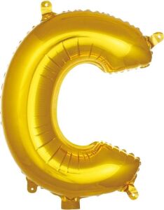 C Harfi 16 Inç Gold Renk Folyo Balon 36 cm (Altın)