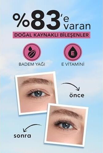 Doğal Formüllü Kirpik Uzatıcı Maskara (Siyah) - Longer Than Ever Mascara - 001 - 8682536067119