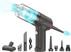 Araba Süpürgesi Dahili Işıklı Taşınabilir Kablosuz, Şarj Edilebilir Süpürge, 18000 Pa Yüksek Güçlü Fırçasız Motor, 4000MAH, Ev, Ofis, Bilgisayar Için Çoklu Başlıklı LT-145 Titanium