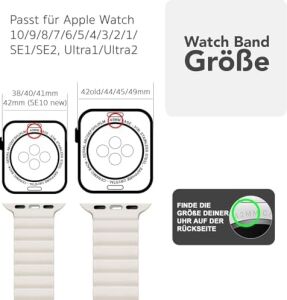 Nalıa Core Mıknatıslı Bileklik, Apple Watch Ultra/se/10/9/8/7/6/5/4/3/2/1 ile Uyumlu, Nefes Alan Silikon Halka, Oluklu Tasarım, 38/40/41/42 mm & 42/44/45/46/49 mm