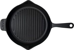 Döküm Yuvarlak Izgara Tava, Metal Kulplu, Konkav Taban, 28 cm