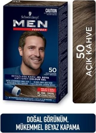 Men Perfect Saç Boyası 50 - Açık Kahve, 80 ml