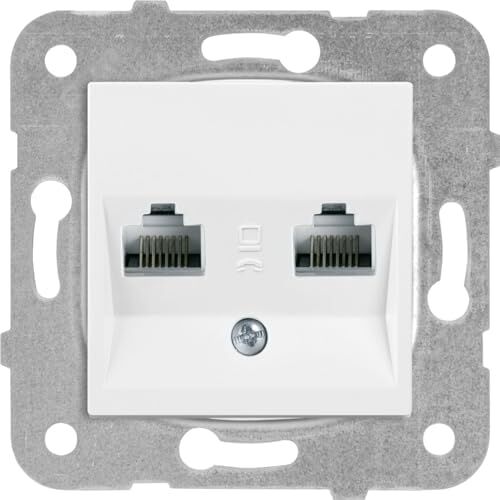 Beyaz Iki̇li̇ Data CAT5E Mekani̇zma+Düğme/kapak