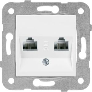 Beyaz Iki̇li̇ Data CAT5E Mekani̇zma+Düğme/kapak
