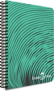 Dalga Desenli Spiralli Defter, A4, 80 Yaprak, 70G Kağıt, Kareli, Dayanıklı Kapak, Kolay Açılan Spiral Cilt, Asorti Renkler
