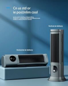 HP-F21 USB Şarjlı Sessiz Kule Tipi Masaüstü Mini Fan 3 Kademe Ofis Tipi Soğutucu Kule Fanı