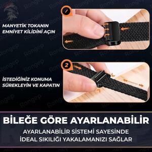 [örgü Loop]  Band 11/11 Pro ile Uyumlu Kordon Manyetik Tokalı Yumuşak ve Konforlu  Band 11 Kordon Terletmeyen Nefes Alabilen Elastik Kumaşlı  Band 11 Pro Kordonu