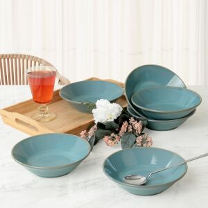 Turkuaz Granit Hitit Yemek Tabağı 18 cm 6 Adet Q07