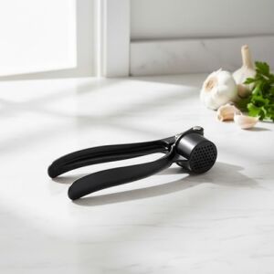 Paslanmaz Metal Döküm Sarımsak Ezici ve Presi – Ergonomik Saplı Profesyonel Sarımsak Kırıcı, Kolay Temizlenen Ağır Döküm Gövde (15.5 Cm, Mat Siyah)