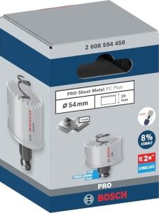 1 x Pro Sheet Metal Power Change Plus Delikli Testere (Paslanmaz Çelik Levhalar, Çelik Levhalar, Ø 54 Mm, Profesyonel Aksesuar Döner Matkap/sürücü)