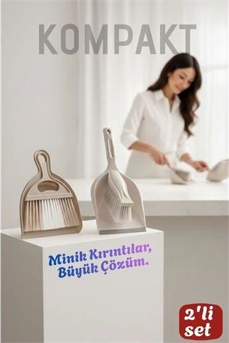 Profesyonel 2'li Fırça Faraş Seti El Süpürgesi & Mini Kürek Toz Toplama Seti