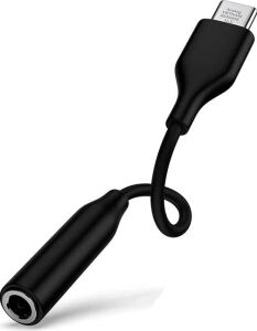 Type-C Için 3.5mm Aux, Kulaklık ve Mikrofon Adaptörü Siyah,  Telefonlar ile Uyumlu