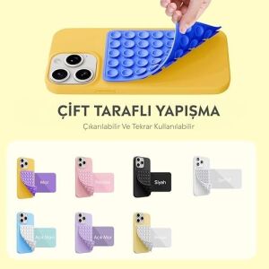 Telefon Arkasına Yapışan Silikon Vantuzlu Telefon Tutucu, Telefon Kılıfı Tutucu, Tüm Cep Telefonu Modellerine Uygun, Araç Telefon Tutucu, Ahtapot, Vakumlu Telefon Tutucu (Lacivert)