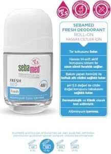 Ter Kokusu Önleyici 48 Saat Etkili Hassas Ciltler Için Kadın Erkek Roll-On Deodorant Fresh 50ML