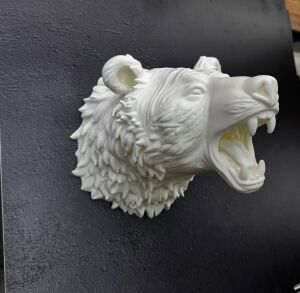 Krem Ayı Figürü Duvar Süsü Asılabilir Hediyelik Dekoratif 25X19 cm
