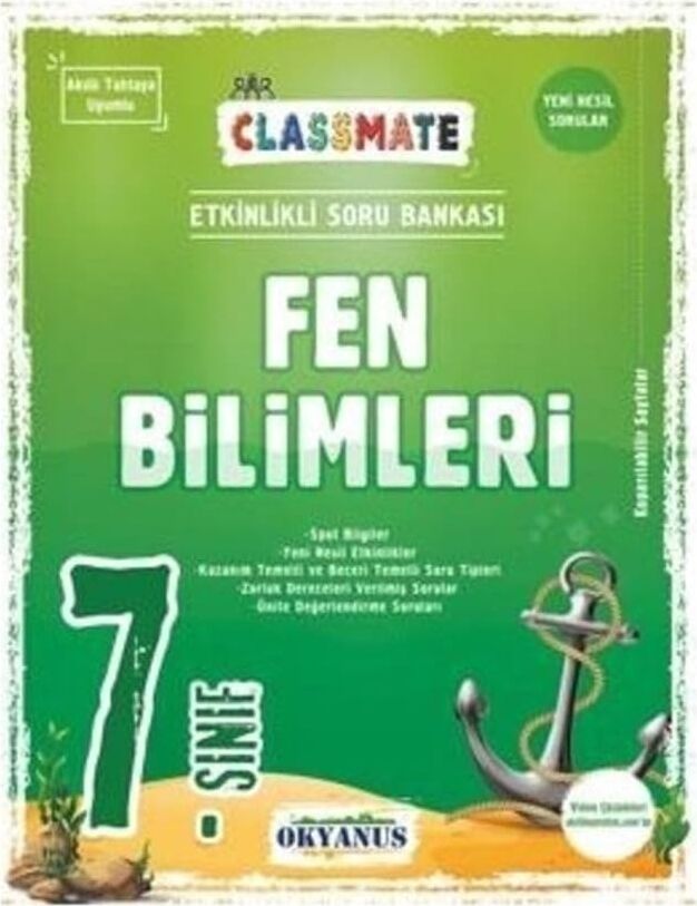 Okyanus 7.sınıf Classmate Fen Bilimeleri Soru Bankası
