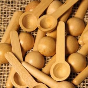Ahşap Mini Kaşık Seti, Baharat Ölçü Kaşığı, 6 Parça Kaliteli, Ithal (3 Büyük, 3 Küçük)