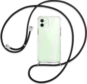 Iphone 12 Uyumlu Kılıf Boyun Omuz Askılı Ipli Anti Şok Köşe Korumalı Şeffaf Silikon Kmp