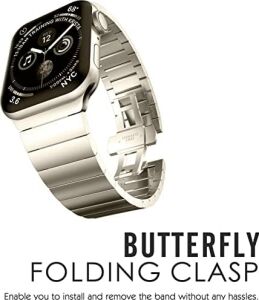 Paslanmaz Çelik Metal Bağlantılı Bileklik Apple Watch Serisi 11/10/9/8/7,ultra 3/2/1,se 3/2/1  ile Uyumlu