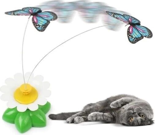Hareketli Dönen Kelebek - Kedi Oyuncağı ( Pille Çalışır)