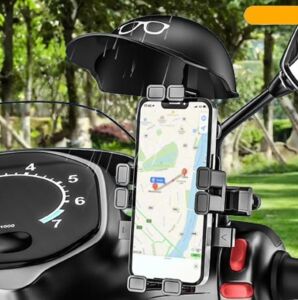 Titreşim Önleyici Otomatik Tuşlu Motosiklet Bisiklet Scooter Atv Telefon Tutucu Gidon Ayna Bağlantılı Telefon Tutucu Motor Tutacağı Motor Tutacak Güçlü Tutuş ZR729