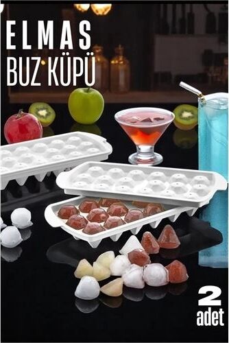 Buz Kalıbı Elmas Içecek Buz Kalıbı - Mutfak Buz Kalıbı Kolay Çıkarılır Buz Kalıbı 2 Adet 721629