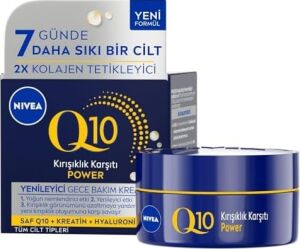 Q10 Kırışıklık Karşıtı Gece Bakım Kremi 50 Ml,nemlendirici,yenileyici,kreatin,hyaluronik Asit