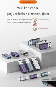 Type-C To Type-C Data Blocker - Veri Engelleyici Mor Otgbc