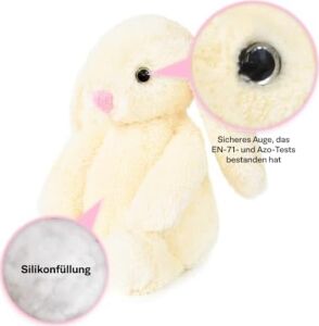Özgüner Oyuncak Peluş Tavşan 40 cm Uzun Kulaklı Yumuşak Uyku Arkadaşı, Ponçik Sarkık Kulaklı Doldurulabilir Tavşan Oyuncak