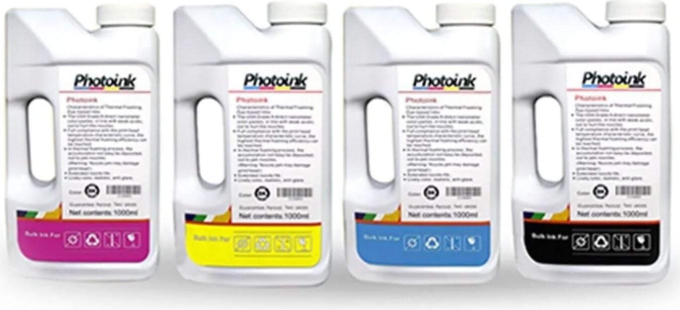 Photoink 1000 ml  Uyumlu ,  Yazıcılar Için Uyumlu 4 Renk 1000 ml Mürekkep Seti ( Akıllı Mürekkep)