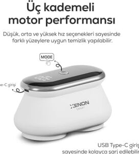 Xenon Smart Şarjlı Tüy Toplama Makinesi | 7200 Rpm 3 Kademe Çift 6 Bıçaklı LED Ekran Usb-C 1800 Mah X6175