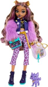 High Evcil Köpeği ​crescent ile Sırt Çantası, Ajanda ve Atıştırmalıklar Gibi Aksesuarlarıyla Clawdeen Wolf Bebek, HRP65