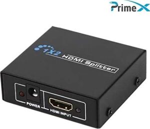 PX-5002 2 Port HDMI Splitter, 1 Giriş 2 Çıkış Adaptörlü HDMI Çoklayıcı, 1080P 2k 4K Fhd 3D Görüntü Dağıtıcı, Pc Laptop Uydu Alıcı Ps5 Xbox Dvr Nvr Tv Box Için Aynı Görüntü Ekran Çoğaltıcı