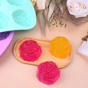 Silikon Kalıplar, 4 Parça Çiçek Desenli Premium Kalıp Seti, Yüksek Kaliteli Esnek Silikon, Pasta, Dondurma, Şekerleme ve Mum Yapımı Için Ideal Kolay Çıkarılabilir ve Bulaşık Makinesi Güvenli
