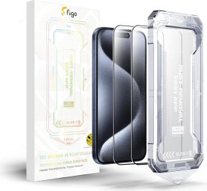 Fiigo iPhone 15 Pro Max Uyumlu  Ekran Koruyucu Kolay Kurulum