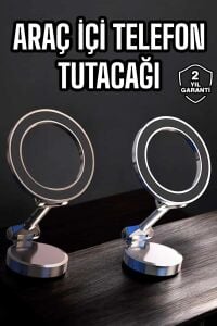 Telefon Tutucu Tüm Arabalara Uyumlu Araç Içi Katlanabilir Manyetik Tasarım