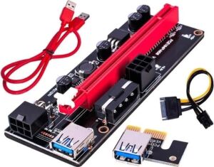 Pce 4248 Pcı E Express 1x To 16X USB 3.0 009S Riser Yükseltici Uzatma Kartı 4 ve 6 Pin Girişli Ekran Kartı Güvenlik Kilitli Altın Kaplama Bağlantı Noktalı 008S