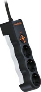 TSK19010 Powersurge 3-Surge Protectıon PLUG-1050 Joule- Wıth Siyah