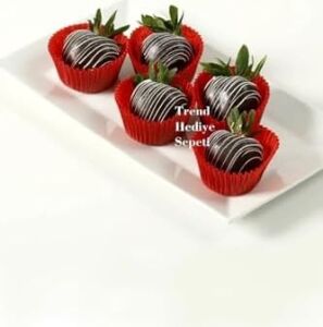 Takribi 200 Adet Küçük Boy Kırmızı Truff Çikolata Kağıdı, Muffin Kek Kalıbı, Lokum Kağıdı 35X20 mm Doğum Günü Parti Dekorasyonu Için