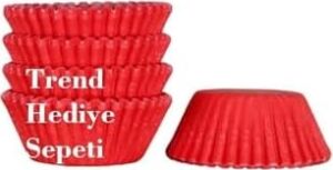 Takribi 200 Adet Küçük Boy Kırmızı Truff Çikolata Kağıdı, Muffin Kek Kalıbı, Lokum Kağıdı 35X20 mm Doğum Günü Parti Dekorasyonu Için