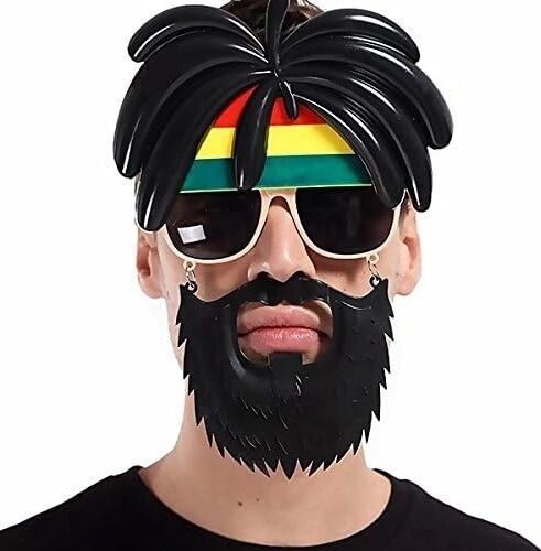 Rasta Peruklu Bob Marley Parti Gözlüğü