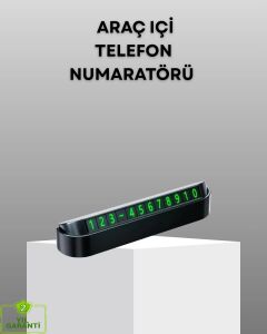 Gri Alüminyum Araç Içi Telefon Numaratörü – Dayanıklı, Modern ve Net Görünürlük Sağlayan Tasarım