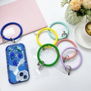 Silikon Telefon Tutucu, Bileklik, Askı, Beyaz