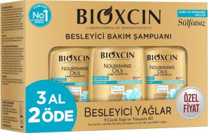 Besleyici Yağlar Şampuan 3 x 300 ml – Kuru ve Yıpranmış Saçlar Için, 9 Çiçek Yağı, Pantenol ve Biocomplex B11 Içerikli, Sülfatsız