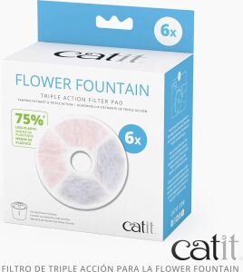 Catit Triple Action Filtre Çerçevesiz, Catit Çiçek Çeşmesi Için Filtre, 6'lı Paket