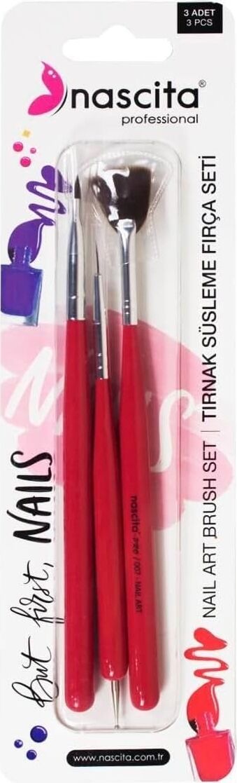 Nail Art Tırnak Süsleme Fırça Seti 3'lü - 06