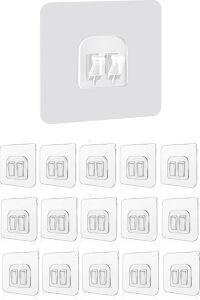 Smartizi 15'li Çiftli Banyo Köşe Rafı Yedek Sticker (60X60MM) - 15 Parça Dev Avantaj Paketi Güçlü Kanca Seti